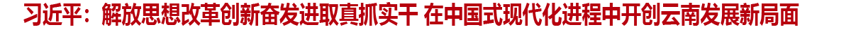 習近平：解放思想改革創新奮發進取真抓實干 在中國式現代化進程中開創云南發展新局面